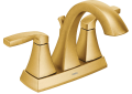 Moen® 6901BG 6901 Voss™ Bathroom Faucet, Brushed Gold, 2 Handles, Lift Rod Drain, 1.2 gpm Flow Rate