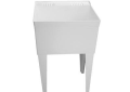 FIAT® SERV-A-SINK® FL1 Molded Stone Laundry Tub With Legs, Rectangle Shape, 23 in W x 21-1/2 in D x 33-1/2 in H, Floor Mount, Steel, White