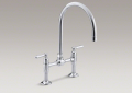 Kohler 7337-4-S Stainless Deck Mount Bridge Kitchen Faucet