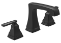 DELTA® 3564-BLMPU-DST Ashlyn® Widespread Lavatory Faucet, Commercial/Residential, 1.2 gpm Flow Rate, 4-1/8 in H Spout, 4-1/2 to 16 in Center, Matte Black, 2 Handles, Pop-Up Drain