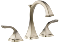 Brizo® 65330LF-BN Virage® Widespread Lavatory Faucet, Commercial, 1.5 gpm Flow Rate, 4-7/8 in H Spout, 6 to 16 in Center, Brushed Nickel, 2 Handles, Pop-Up Drain, Import