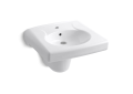 Kohler® 1999-1-0 Brenham™ Bathroom Sink With Overflow Drain, Oval Shape, 21-15/16 in W x 19-3/4 in D, Wall/Concealed Arm Mounting, Vitreous China, White