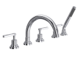 ROHL A2214LMAPC Lombardia 5-Hole Deck Mount Tub Filler with C-Spout - Polished Chrome