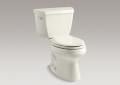 Kohler® 3575-96 2-Piece Toilet, Wellworth® Classic, Elongated Bowl, 14-1/2 in H Rim, 12 in Rough-In, 1.28 gpf, Biscuit