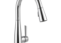 DELTA® 9113-DST Essa® Kitchen Faucet, 1.8 gpm Flow Rate, Polished Chrome, 1 Handles, 1 Faucet Holes, Function: Traditional, Commercial