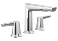 DELTA® 3571-PR-MPU-DST Galeon™ Widespread Bathroom Faucet, Commercial/Residential, 1.2 gpm Flow Rate, 4-15/16 in H Spout, 4 to 16 in Center, Lumicoat™ Polished Chrome, 2 Handles, Metal Push Pop-Up Drain