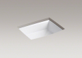 Kohler® 2355-0 Archer® Bathroom Sink With Overflow Drain, Rectangular Shape, 19-7/8 in W x 15-5/16 in D x 7-1/2 in H, Undermount Mounting, Vitreous China, White