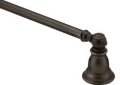 Moen® YB5424ORB Towel Bar, Kingsley®, 24 in L Bar, 3.23 in OAD x 2.2 in OAH, Oil Rubbed Bronze, Import
