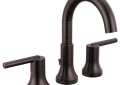 DELTA® 3559-RBMPU-DST Trinsic® Widespread Lavatory Faucet, Commercial, 1.5 gpm Flow Rate, 4-15/16 in H Spout, 4 to 16 in Center, Venetian Bronze, 2 Handles, Pop-Up Drain, Domestic