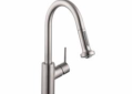 Hansgrohe 04286800 Pull-Down Prep Kitchen Faucet, Talis S, Steel Optik, 1 Handles, 1.75 gpm