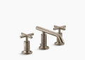 Kohler K-14410-3-BV Purist(R) Widespread Bathroom Sink Faucet with Low Cross Handles and Low Spout - Vibrant Brushed Bronze