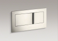 Kohler® 6298-SN Veil® Wall-Hung Flush Actuator Plate, For Use With 2 x 6 in Wall Tank and Carrier System, 0.8/1.6 gpf, Vibrant® Polished Nickel