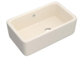 Shaws RC3018PCT Original Bowl Apron Fireclay Kitchen Sink, Rectangular Shape, 1 Faucet Holes, Deck Mounting, Parchment/White/Parchment