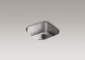 Kohler® 3335-NA Undertone® Kitchen Sink, Squared Shape, 17-7/8 in L x 17-7/8 in W Bowl x 9-1/2 in D Bowl, 19-5/8 in L x 19-5/8 in W x 9-3/4 in H, Undermount Mounting, Stainless Steel