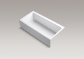 Kohler® 838-0 Bellwether® Bathtub With Integral Apron, Soaking Hydrotherapy, Rectangular Shape, 60 in L x 30-1/4 in W, Right Drain, Enamel Coated/White