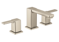 Moen® TS6721BN 90 Degree™ Widespread Bathroom Faucet, Commercial, 1.2 gpm Flow Rate, 3-7/16 in H Spout, 8 to 16 in Center, Brushed Nickel, 2 Handles, Lift Rod Drain, Domestic