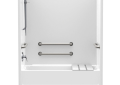 Aquatic 2603SMTER-WH FreedomLine 2603SMTER 1-Piece Tub Shower Stall, Accessible, 56 in L x 30-3/4 in W x 76 in H, Gel-Coated/White, Domestic
