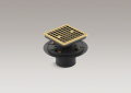 Kohler® 9136-PB ClearFlo™ Square Shower Drain, Solid Brass Grid, PVC/Brass Drain