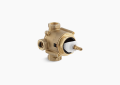 Kohler® 728-K-NA MasterShower® Transfer Valve Trim, 3/4 in FNPT Inlet x 1/2 in FNPT Outlet, 2 or 3 Ways, 45 psi Pressure, 18 gpm 1 Outlet/20.8 gpm 2 Outlet Flow Rate, Brass Body