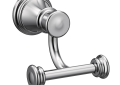 Moen® YB6403CH Belfield™ Double Robe Hook, 3.14 in OAH 3-1/4 in OAW 3.76 in OAD, Zinc, Import