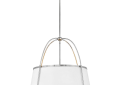 Hinkley® 4895PN Clarke Traditional Large Pendant, (4) Lamps Lamp, 120 V, Polished Nickel with Matte White accents Housing