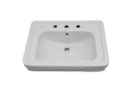 Barclay B/3-648WH Sussex™ 550 Lavatory Basin Only, Rectangle Shape, 8 in Faucet Hole Spacing, 21-5/8 in W x 18-1/8 in D, Wall Mount, Vitreous China, White, Import