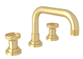 ROHL A3318IW Campo U-Spout Widespread Bathroom Faucet - Satin Unlacquered Brass