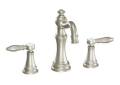 Moen® TS42108BN TS42108 Weymouth™ Bathroom Faucet, 1.2 to 1.5 gpm Flow Rate, 5-1/4 in H Spout, 8 to 16 in Center, Brushed Nickel, 2 Handles, Pop-Up Drain, Domestic