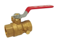 Red and White 5060AB-3/4 Lead Free Brass 3/4 inch Female x 3/4 inch Female Full Port Ball Valve with Drain