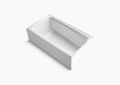 Kohler® 506-0 Mendota® Bathtub With Integral Front Apron, Soaking Hydrotherapy, Rectangular Shape, 59-1/2 in L x 32 in W, Right Drain, White