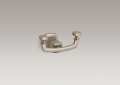 Kohler® 16256-BV Margaux® Robe Hook, 2 Hooks, 3 in OAH x 5-1/8 in OAW x 3-1/2 in OAD, Metal