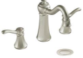 Moen® T6305BN Widespread Bathroom Faucet, Vestige™, Commercial, 1.5 gpm Flow Rate, 7-3/8 in H Spout, 8 to 16 in Center, Brushed Nickel, 2 Handles, Pop-Up Drain, Domestic