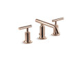 Kohler® 14410-4-RGD Widespread Bathroom Sink Faucet, Purist®, 1.2 gpm Flow Rate, 2-3/8 in H Spout, 8 to 16 in Center, Vibrant® Rose Gold, Pop-Up Drain