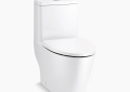 Kohler K-23188-0 Reach(R) Curv One-Piece Compact Elongated Toilet with Skirted Trapway, Dual-Flush - White