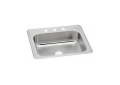 Elkay® CR25213 Celebrity Kitchen Sink, Brushed Satin, Rectangle Shape, 21 in L x 15-3/4 in W Bowl x 6-3/4 in D Bowl, 3 Faucet Holes, 25 in L x 21-1/4 in W x 6-7/8 in H, Drop-In Mounting, Stainless Steel