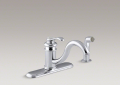 Kohler 12172-CP Single-Control Kitchen Sink Faucet with Sidespray