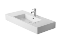 DURAVIT 0329100000 032910 Vero Furniture Washbasin With Overflow and Faucet Deck, Rectangle Shape, 41-3/8 in L x 19-1/4 in W x 6-3/4 in H, Wall Mounting, Ceramic, White, Import