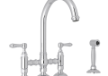 ROHL A1461LMWSAPC-2 San Julio Bridge Kitchen Faucet With Side Spray - Polished Chrome