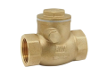 Red and White 246AB-1 Lead Free Brass 1 inch Female x 1 inch Female Horizontal Swing Check Valve