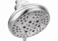 Moen® CL26500 Standard Shower Head, 2.5 gpm Min, 5 Sprays, Wall Mount, 4 x 3-11/16 in Head, Import