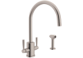 Perrin & Rowe U.4312LS-STN-2 Holborn Kitchen Faucet Edwardian Single Hole, 1.8 gpm Flow Rate, Nickel, Import
