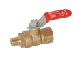 Red and White 5081AB-1/8 Lead Free Brass 1/8 inch Female x 1/8 inch Male Full Port Mini Ball Valve