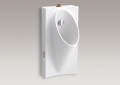 Kohler® 5244-ET-0 Steward® High Efficiency Hybrid Urinal, 0.125 gpf Flush Rate, Top Spud, Wall Mount, White