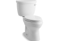 Kohler® 3589-RA-0 2-Piece Toilet, Cimarron®, Elongated Bowl, 16-1/2 in H Rim, 12 in Rough-In, 1.6 gpf, White