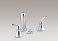 Kohler 10279-4-CP Bidet Faucet, Sculpted Lever Handles
