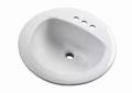 Gerber® G0012884CH Maxwell® Self-Rimming Bathroom Sink With Consealed Front Overflow, Oval Shape, 19-1/4 in W, White, Import
