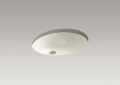 Kohler® 2211-96 Caxton® Bathroom Sink With Overflow Drain, Oval Shape, 21-1/4 in W x 17-1/4 in D x 7-1/2 in H, Undermount Mounting, Vitreous China, Biscuit