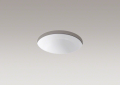 Kohler® 2349-0 Camber® Bathroom Sink, Round Shape, 16-1/8 in W x 16-1/8 in D x 6-7/8 in H, Undermount Mounting, Vitreous China, White