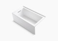 Kohler® 20202-LA-0 Underscore® Bathtub With Integral Apron and Integral Flange, Rectangular Shape, 60 in L x 32 in W, Left Drain, White
