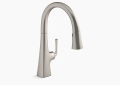 Kohler K-22062-VS1H Graze(R) Pull-Down Kitchen Sink Faucet with Three-Function Sprayhead - Vibrant Stainless